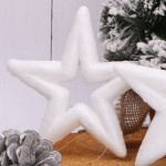 Gwiazdki brokatowe białe 13cm 2szt
