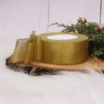Wstążka brokatowa 3,8 cm złota