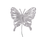 Motyle brokatowe srebrne