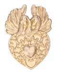 Plakietka płaskorzeźba serce złoto 29 cm  
