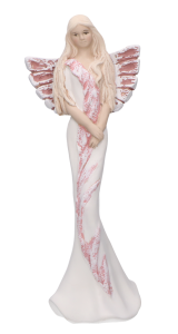 Anioł gipsowy z różowym 36 cm 
