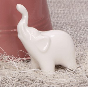 Słonik ceramiczny Figurka biały 6cm