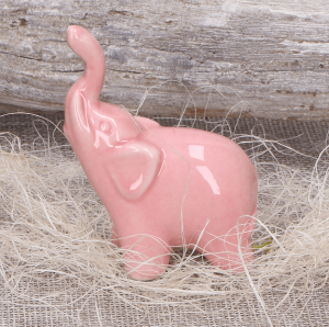 Słonik ceramiczny Figurka różowy 6cm