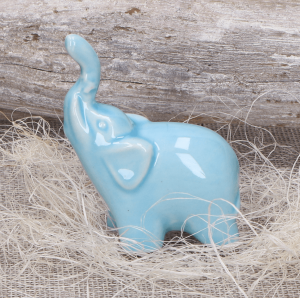 Słonik ceramiczny Figurka niebieski 6cm