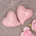 Serce ceramiczne szkliwione różowy 5cm 1szt
