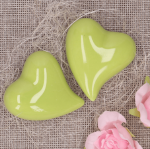 Serce ceramiczne szkliwione zielone 5cm 1szt 
