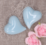 Serce ceramiczne szkliwione niebieskie 5cm 1szt 