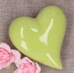 Serce ceramiczne szkliwione zielone 8cm 1szt