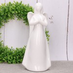 Anioł ceramiczny BIAŁY szkliwiony 26cm