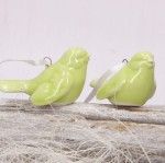 Ptaszek ceramiczny zawieszka Figurka zielony 3cm 