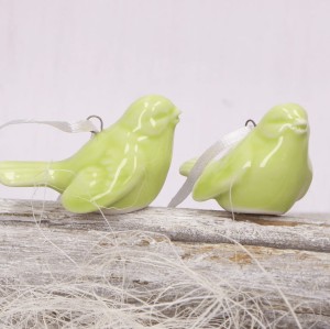 Ptaszek ceramiczny zawieszka Figurka zielony 3cm 