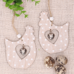 Zawieszka Drewniana Kura w kropki 2 sztuki