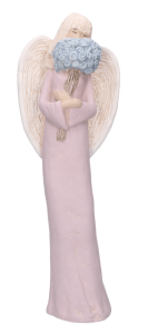 Anioł gipsowy róż na komunię ślub 38cm