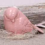 Ptaszek ceramiczny zawieszka Figurka róż 8cm