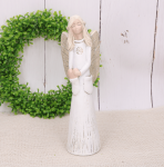 Anioł gipsowy biały na komunię IHS 27cm