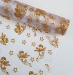 Materiał organza bieżnik aniołki 36cm