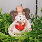 Breloczek anioł brelok z sercem upominek 6cm