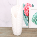 Wazon ceramiczny biały szkliwiony 27cm 