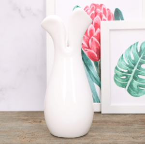 Wazon ceramiczny biały szkliwiony 24cm