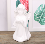 Anioł ceramiczny biały szkliwiony 17cm