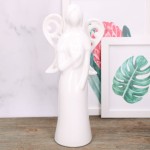 Anioł ceramiczny biały szkliwiony 30cm