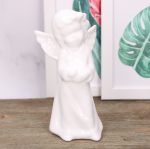 Anioł ceramiczny biały szkliwiony 19cm