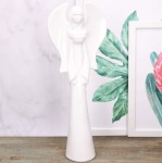 Anioł ceramiczny biały szkliwiony 38cm