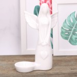 Anioł ceramiczny biały szkliwiony 20cm