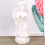 Anioł ceramiczny biały szkliwiony 20cm