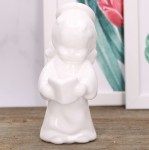 Anioł ceramiczny biały szkliwiony 16cm