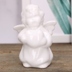 Anioł ceramiczny biały szkliwiony 11cm 