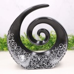 Figurka "Spirala" ceramiczna dekorowana czarna 26cm