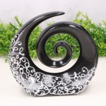Figurka "Spirala" ceramiczna dekorowana czarna 16cm