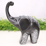 Słoń ceramiczny dekorowany czarny 23cm