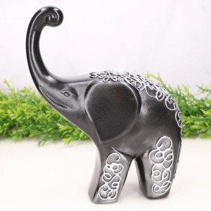 Słoń ceramiczny dekorowany czarny 23cm