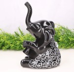 Słoń ceramiczny dekorowany czarny 20cm