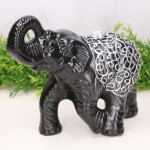 Słoń ceramiczny dekorowany czarny 20cm