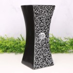 Wazon ceramiczny dekorowany czarny 25cm