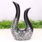 Wazon "Harfa mała" ceramiczny dekorowany czarny 27cm