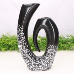 Wazon "Cyfra 6" ceramiczny dekorowany czarny 26cm