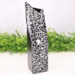 Wazon "Krzywy" ceramiczny dekorowany czarny 25cm 