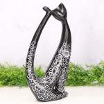 Kot "Modern" ceramiczny dekorowany czarny 30cm