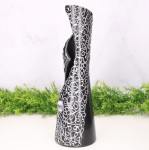 Wazon "Rura rozcięta" ceramiczny dekorowany czarny 32cm