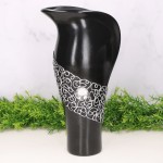 Wazon "Kalia" ceramiczny dekorowany czarny 30cm 