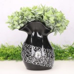 Wazon "Bukiet" ceramiczny dekorowany czarny 22cm