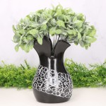 Wazon "Tulipan" ceramiczny dekorowany czarny 20cm 