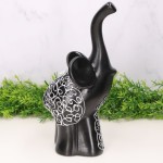 Słoń ceramiczny dekorowany czarny 28cm
