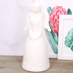 Anioł ceramiczny biały szkliwiony 28cm