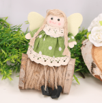 Aniołek materiałowy zawieszka zielony 13cm
