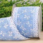 Wstążka jutowa kokardki niebieska 6cm 4,5m